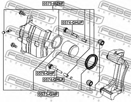 FEBEST 0575-GHF Repair Kit, brake caliper